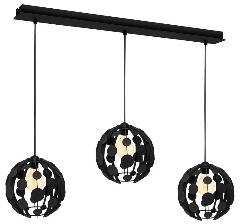 Csillár GAIA 3xE27 / 60W / 230V fekete / barna