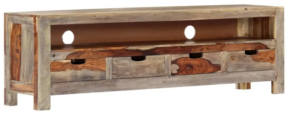 tömör akácfából TV-szekrény 130 x 30 x 40 cm