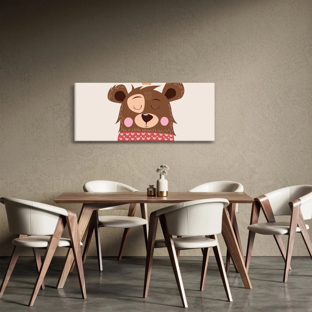 Kép - Teddy maci piros sállal (120x50 cm)