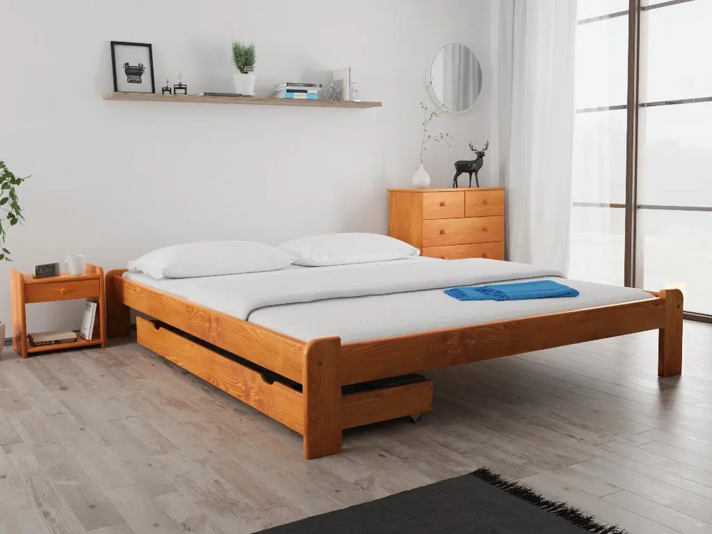 ADA ágy 180x200 cm, égerfa Ágyrács: Lamellás ágyrács, Matrac: Somnia matrac 18 cm