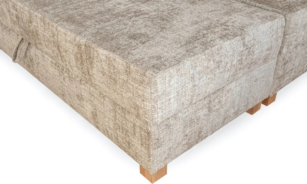 Largo kontinentális ágy ágyneműtartóval és beépített matraccal bézs 160x200 cm
