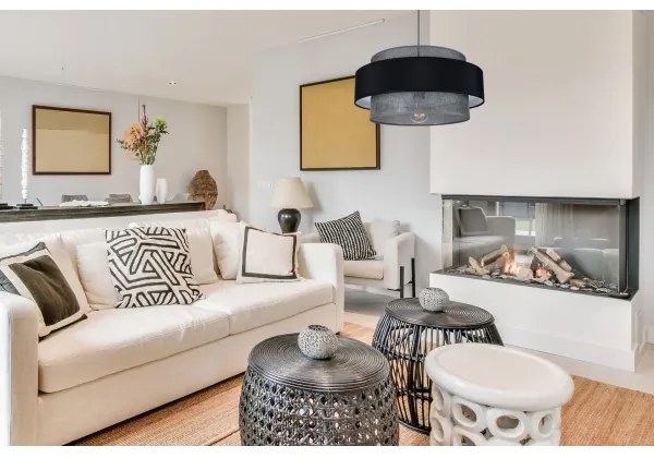 Csillár zsinóron CORSA 1xE27/60W/230V fekete/szürke