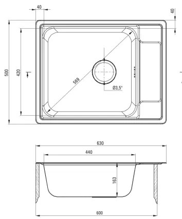 Deante ZEO_011B - Mosogató SOUL 50x63 cm szatén