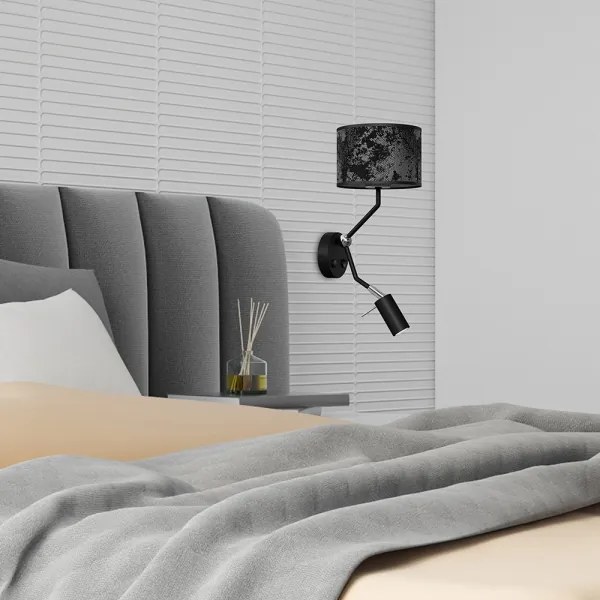 Fali lámpa SATINO 1xE27/40W + 1xGU10/MR11/7W fekete/szürke