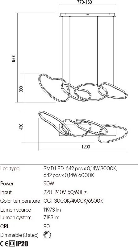 REDO 01-3388 BIAS Modern Led Függesztett Lámpa LED IP20