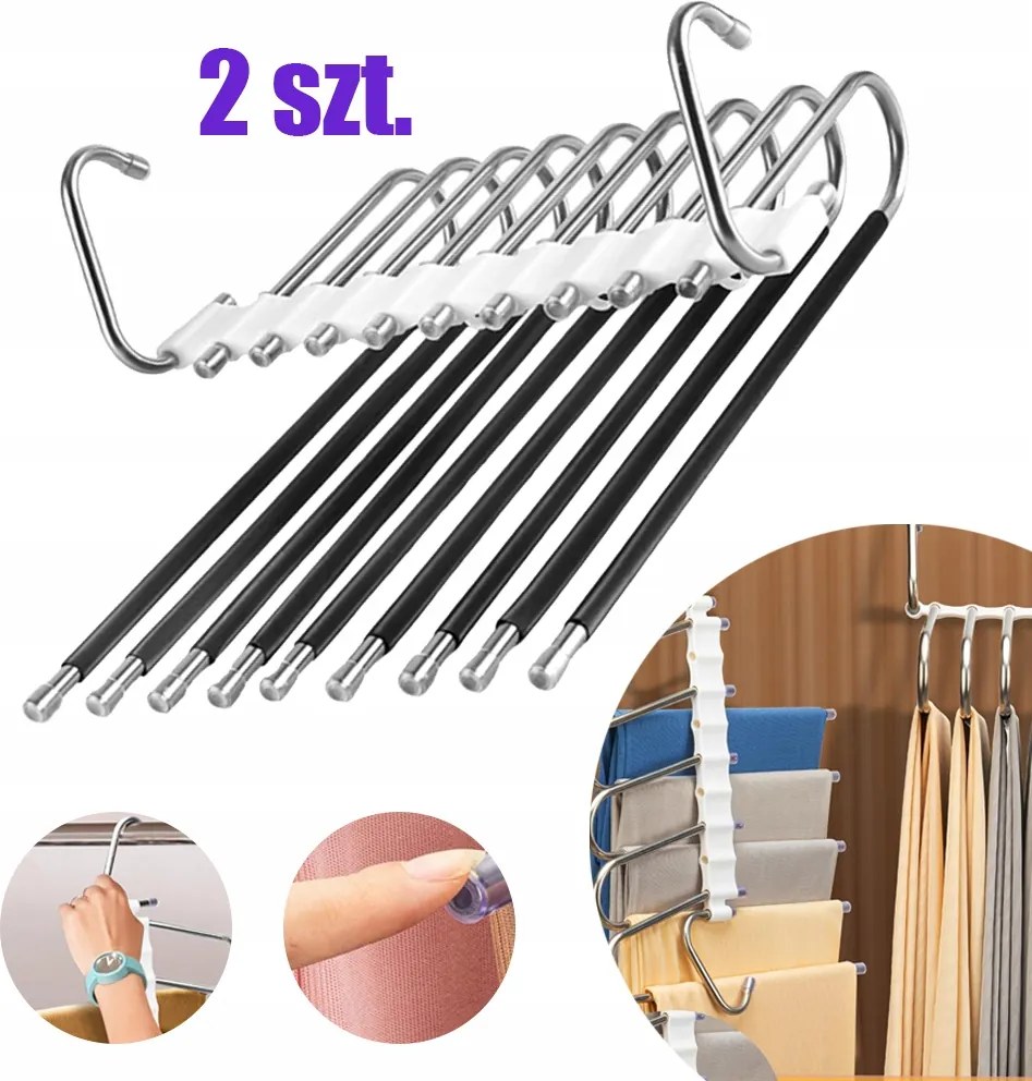 Összecsukható Többfunkciós Akasztó Nadrágokhoz, Sálakhoz, Farmerekhez, Ruhákhoz, Törölközőkhöz