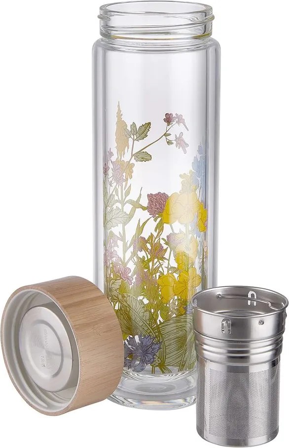 TEA TENDER teás üveg kivehető szűrővel, virágok 450 ml
