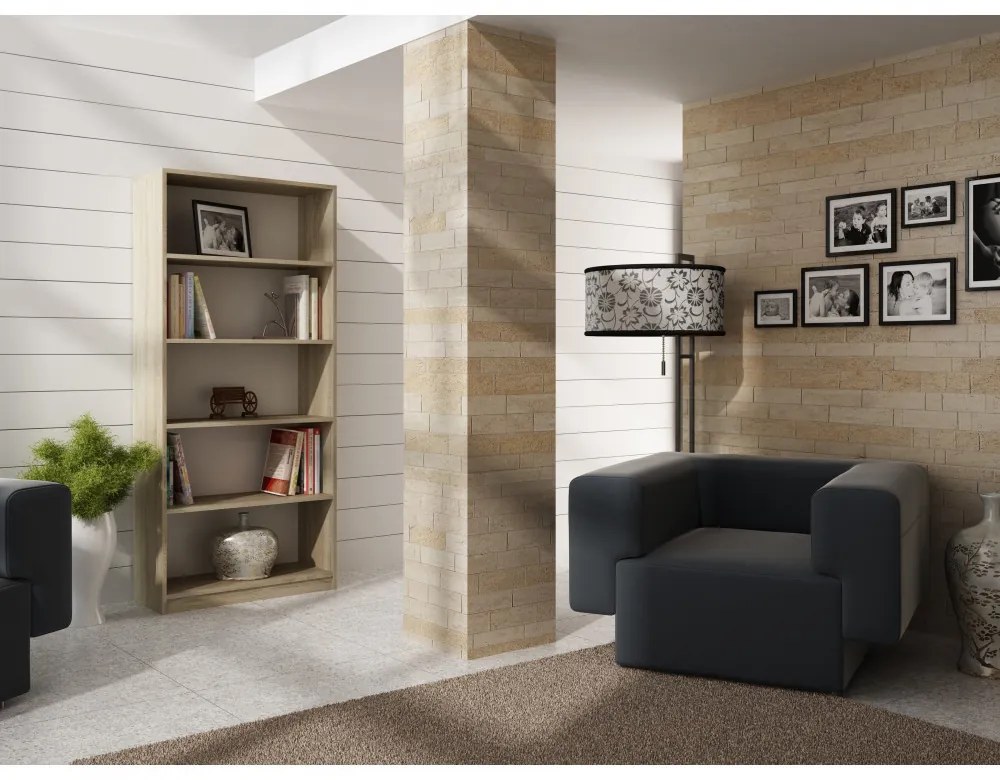 Odell R80 polcos szekrény, 80x182x30 cm, sonoma