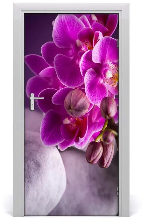 Ajtó tapéta rózsaszín orchidea 85x205 cm