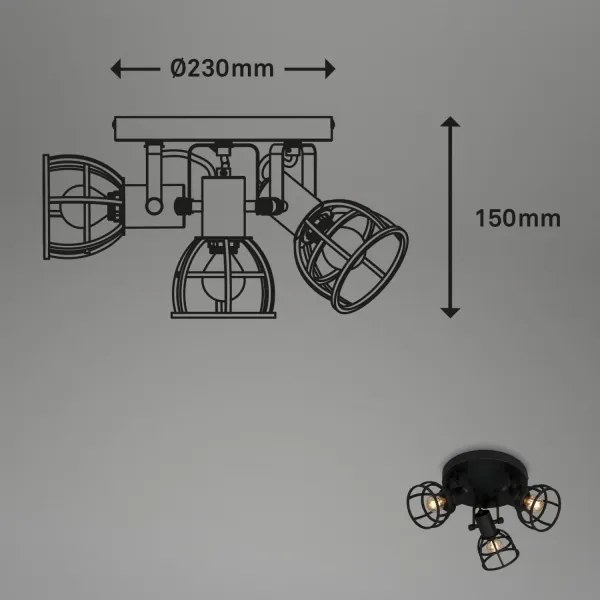 Briloner 2669-035 - Spotlámpa RETRO 3xE14/25W/230V