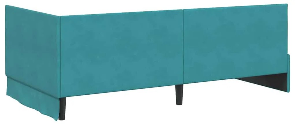 Sarokágy keret fejtámlával Türkiz 100 x 200 cm Bársony