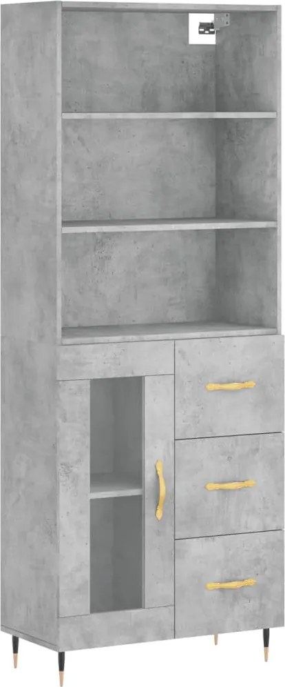 vidaXL betonszürke szerelt fa magasszekrény 69,5 x 34 x 180 cm