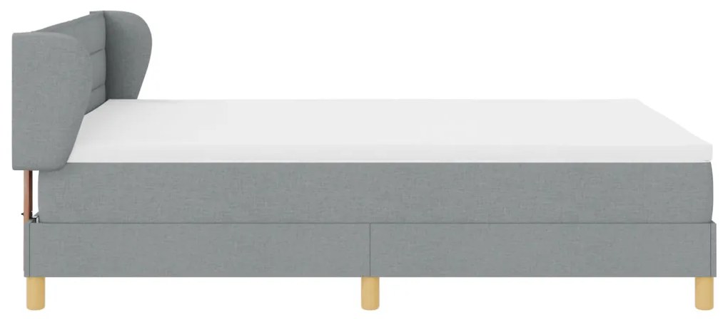 Boxspring Ágy Matrac Közepes Szürke 160x200 cm Szövet