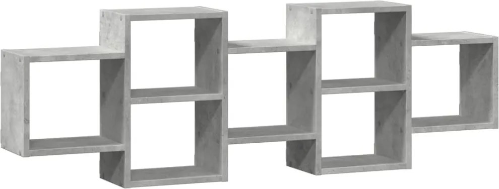 vidaXL betonszürke szerelt fa fali polc 129 x 18 x 42 cm
