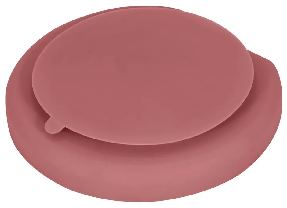 Téglavörös szilikon gyerek tányér 19x20,5 cm Dusky Pink – Kindsgut