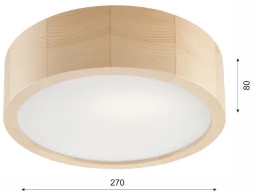 Fürdőszobai mennyezeti lámpa NATURAL 2xE27/15W/230V IP54 fenyő 27 cm