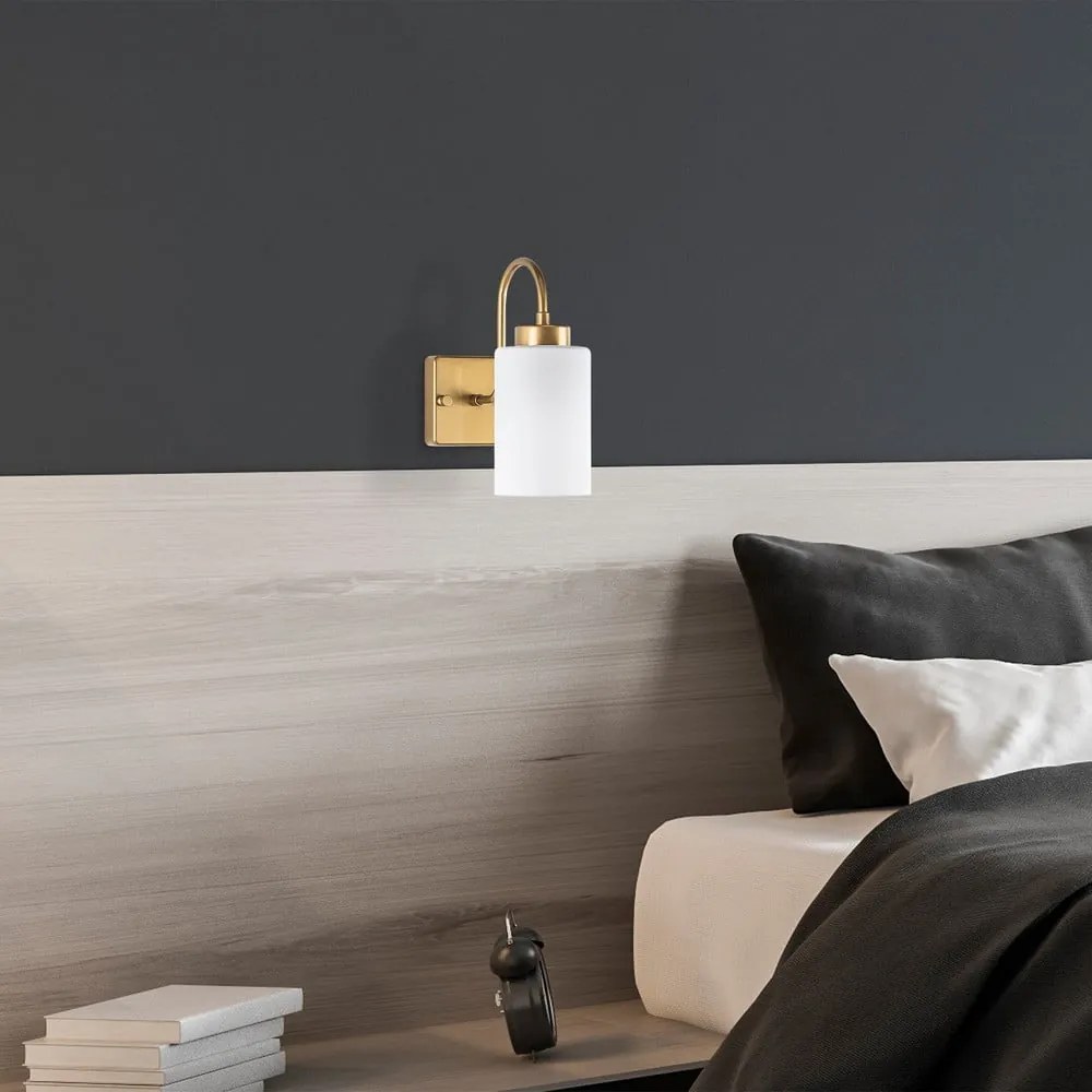 Fehér-aranyszínű fali lámpa ø 10 cm Duzsuz – Opviq lights