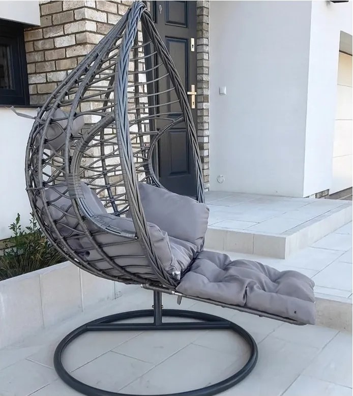 Szürke függőszék lábtartóval DOMINIKANA WAVES