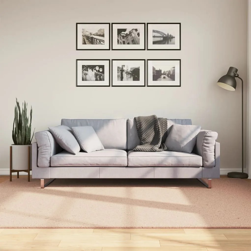 HUARTE púderszínű rövid szálú puha és mosható szőnyeg 160x230cm