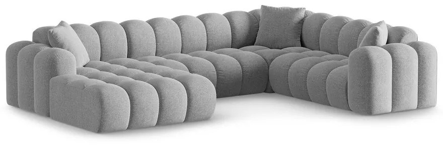 Világosszürke zsenília sarokkanapé (jobb oldali-U alakú) Treno – Cosmopolitan Design