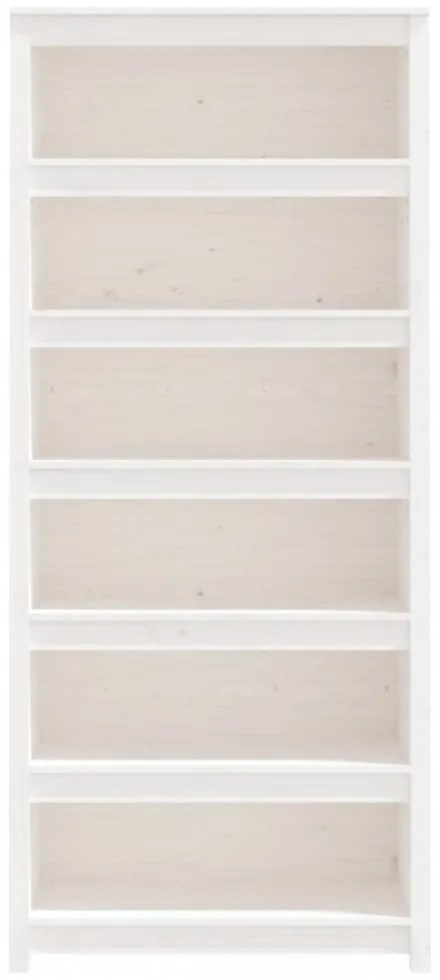 fehér tömör fenyőfa könyvszekrény 80x35x183 cm