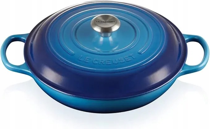 Le Creuset öntöttvas edény gourmet fedő 30 cm 3,5 L kék