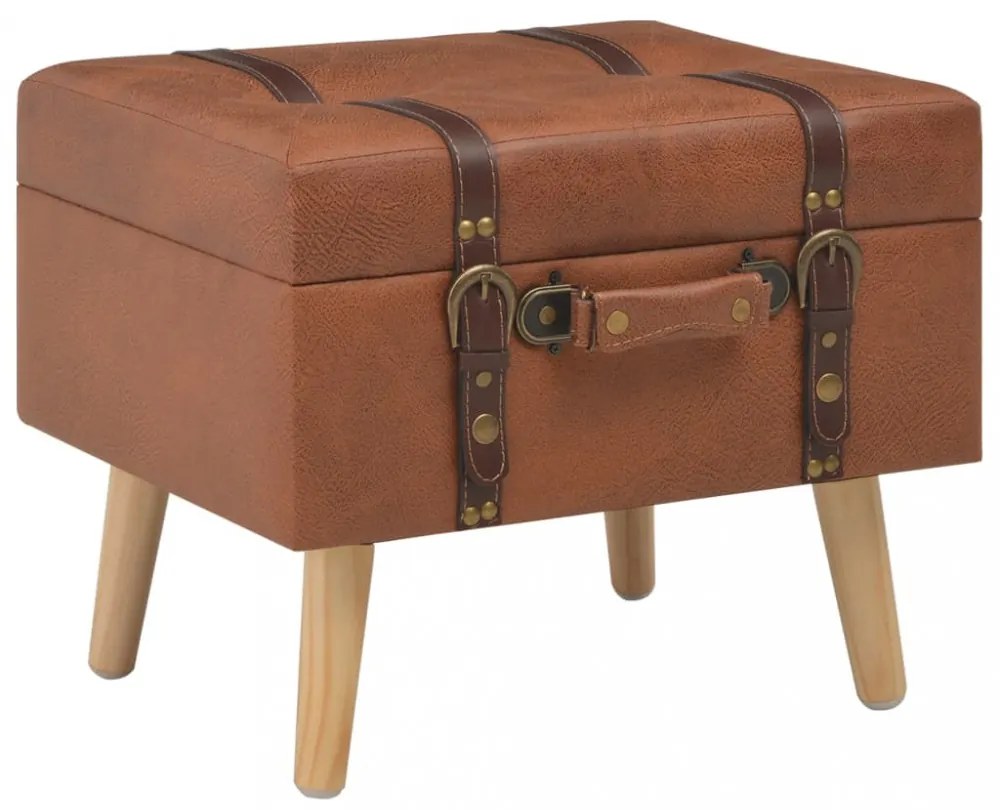 sárgásbarna műbőr tárolóülőke 40 cm