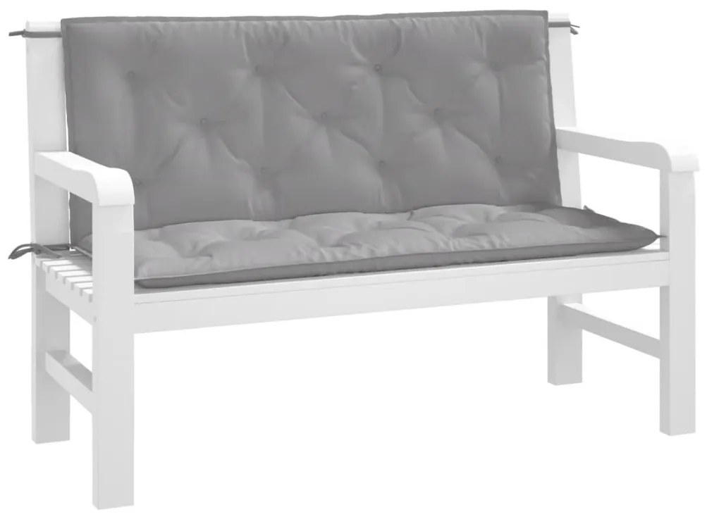 2 db szürke oxford szövet kerti padpárna 120 x 50 x 7 cm