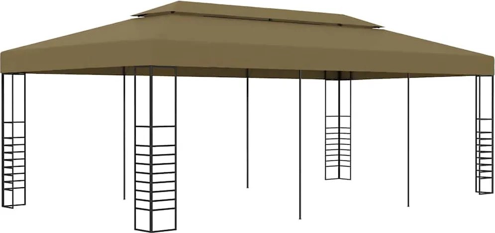 vidaXL tópszínű kerti pavilon 6 x 3 x 2,7 m 180 g/m²
