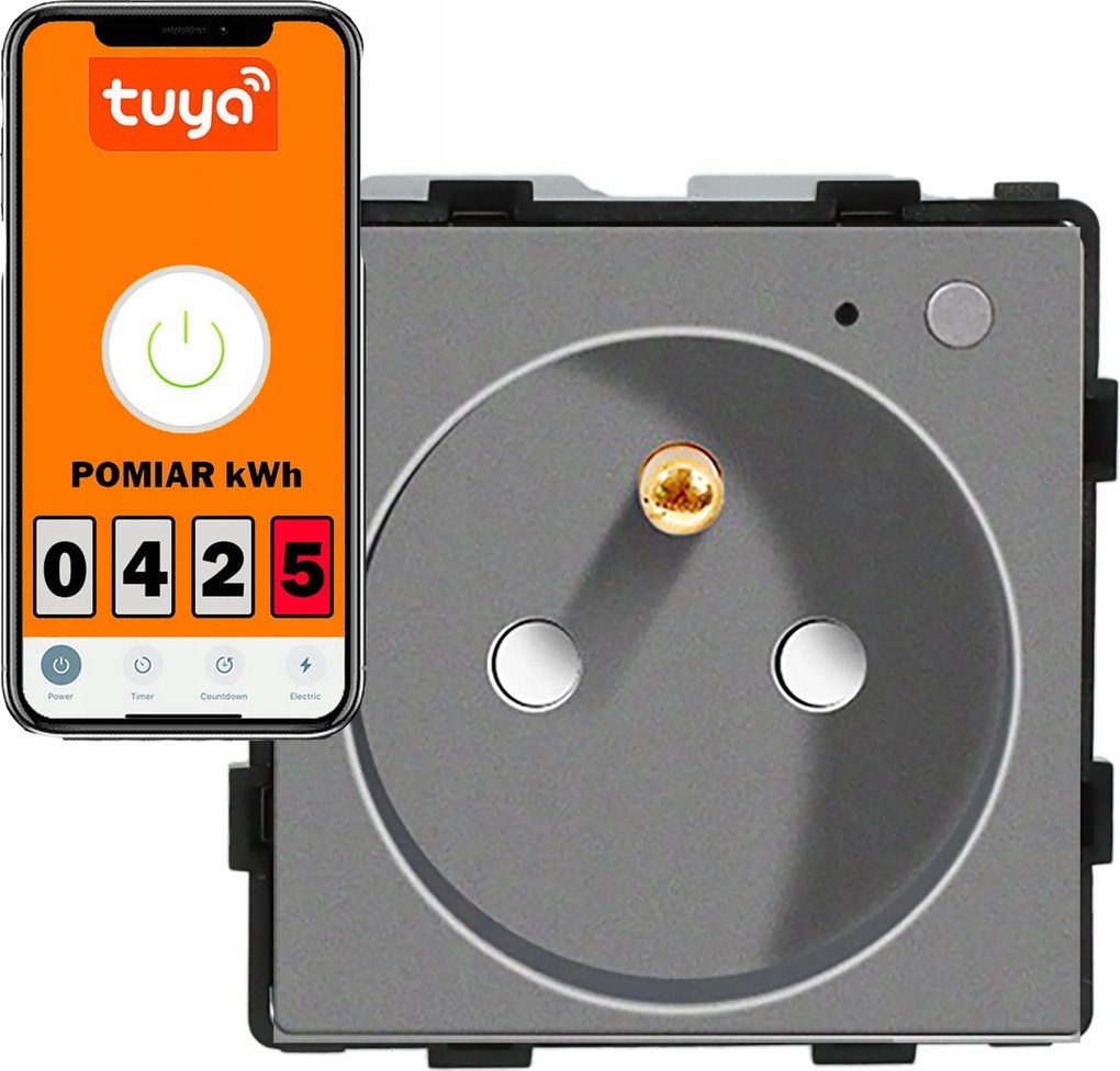 Intelligens Aljzat Modul Aljzat Tűvel Szürke WiFi Energia Mérés 1F