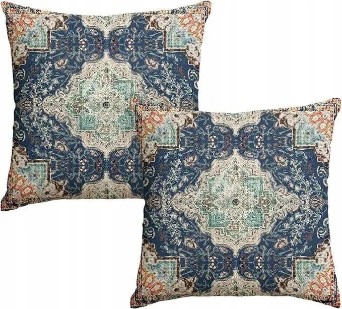 Dekoratív párnahuzat 40x40cm Kék színben, boho stílusban