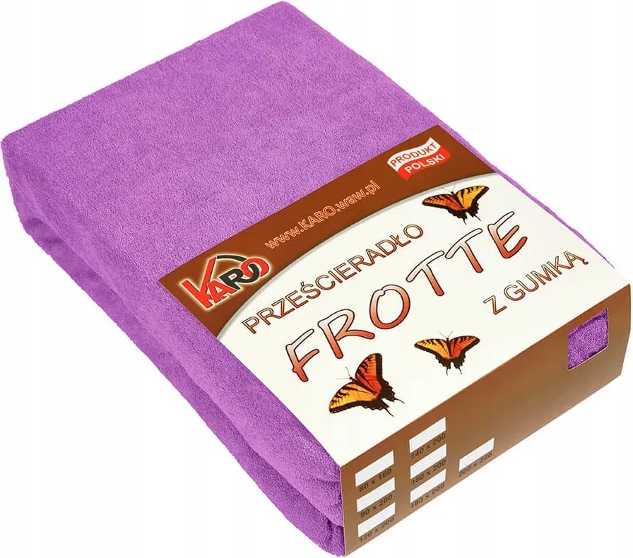 Gumis frottír lepedő 180x200 fukszia 062 Karo