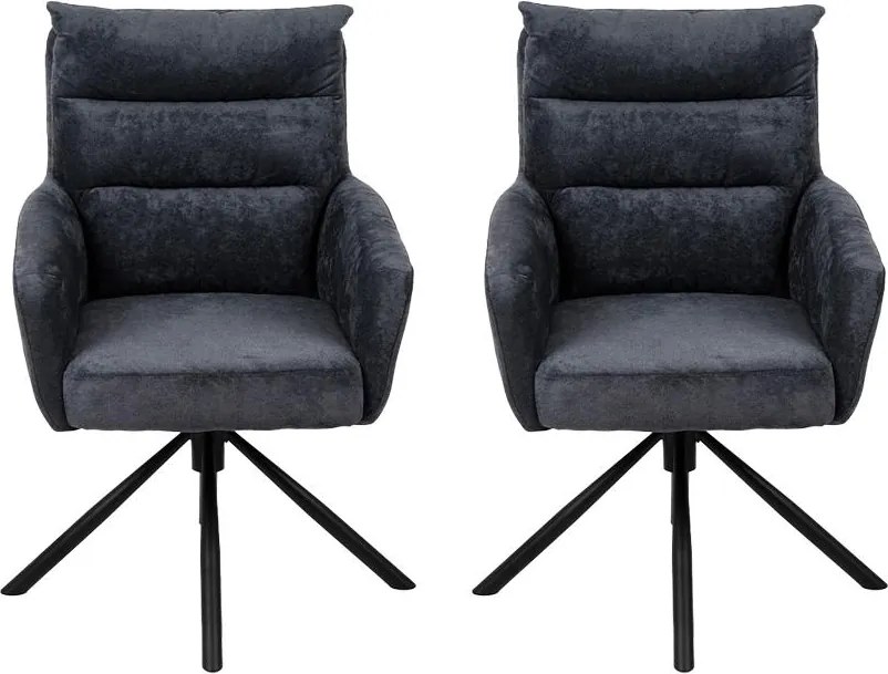 AVENBERG TESSA Forgó étkezőszék szett - 2 db, sötétszürke