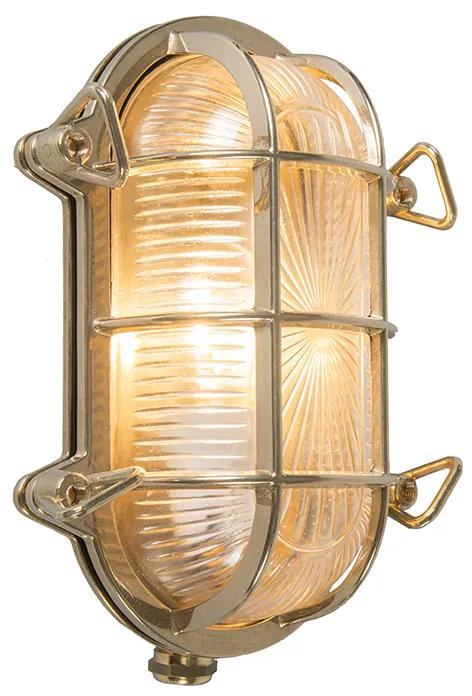 Retro fali lámpa arany 23 cm IP44 - Nautica ovális