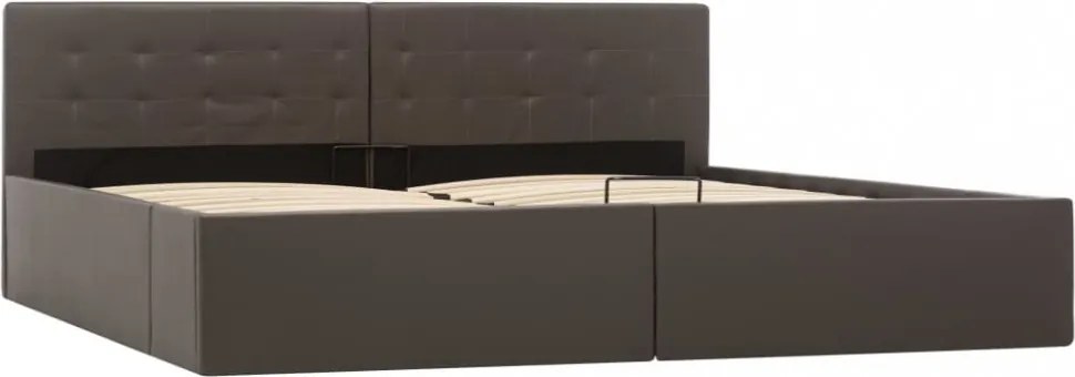 szürke műbőr ágykeret hidraulikus tárolóval 180x200 cm
