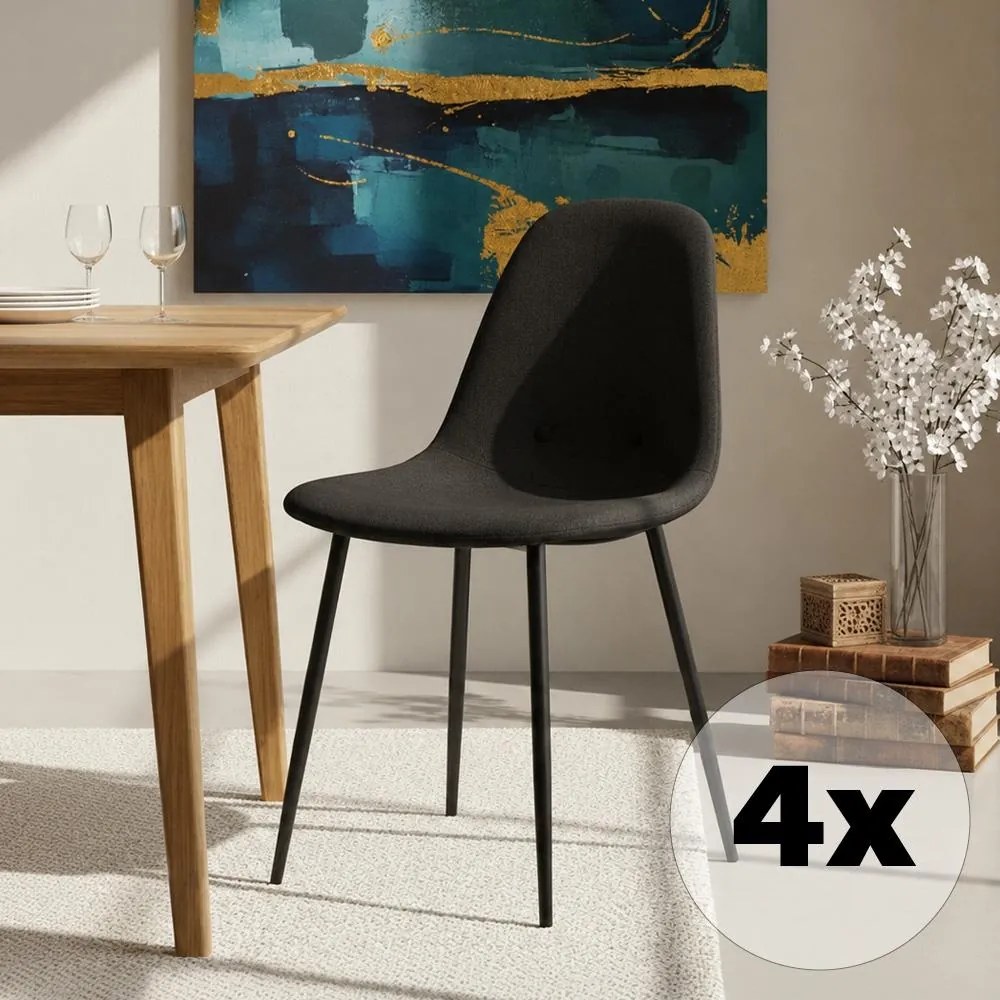 Avenberg RIVA Étkezőszék szett - 4db, fekete