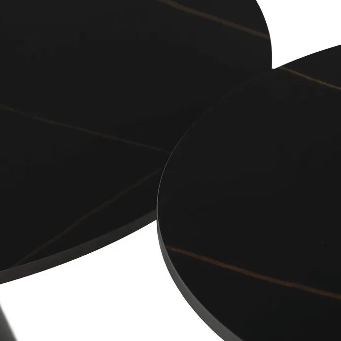 Dohányzóasztal 70×70×40,5 cm, Kerámia Márvány. CT-F4118 BK