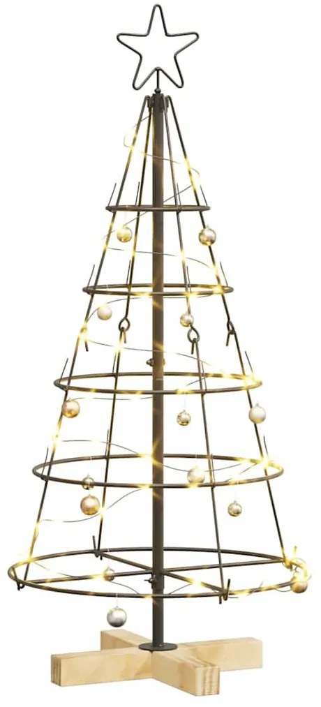 Karácsonyi kúp fa állvánnyal Fekete 90 cm Acél