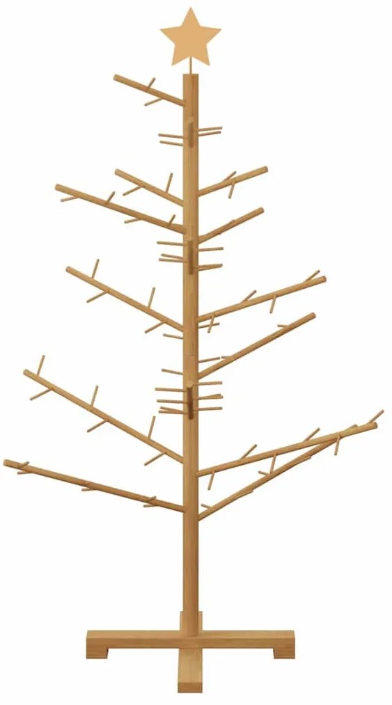 Fából készült Karácsonyfa állvánnyal Barna 125 cm Tömör fenyőfa