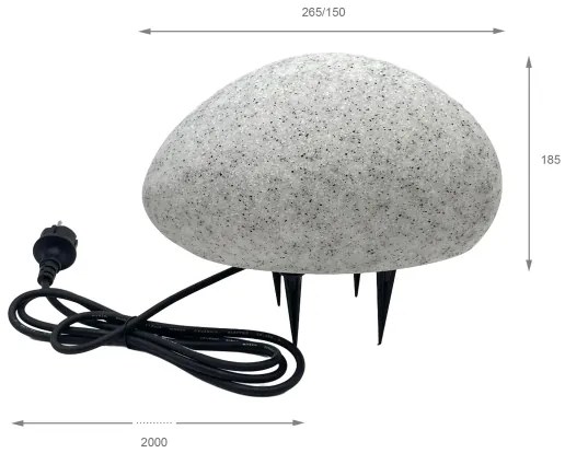 Kültéri dekorlámpa LUMISTONE 1xE27/15W/230V IP65 átmérő 26,5 cm