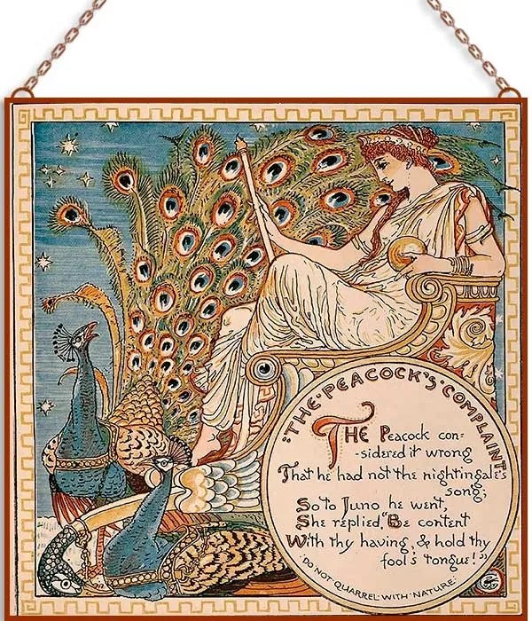 Walter Crane - Juno and her Birds üvegkép, falikép