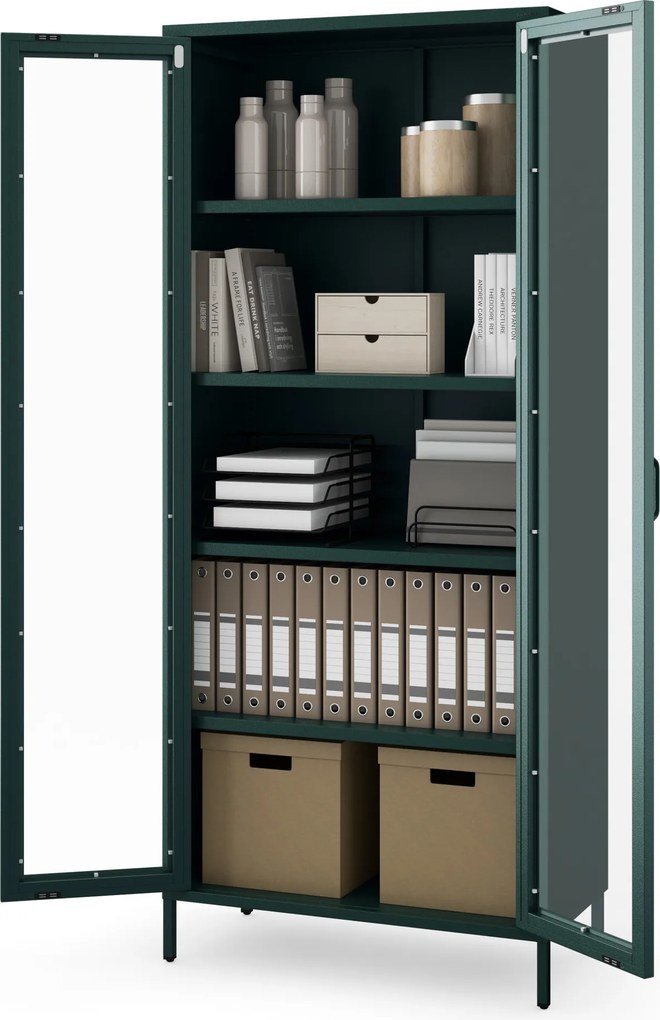 ANGELO vitrin, 800 x 1850 x 450 mm, Modern: palackzöld