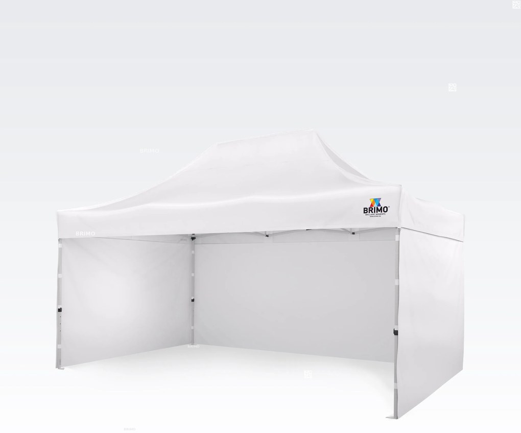 Kerti sátor 3x4,5m Acél | Gyorsan felállítható Pavilon Eseményekhez és Partikhoz - plusz 3 oldalfal - Fehér