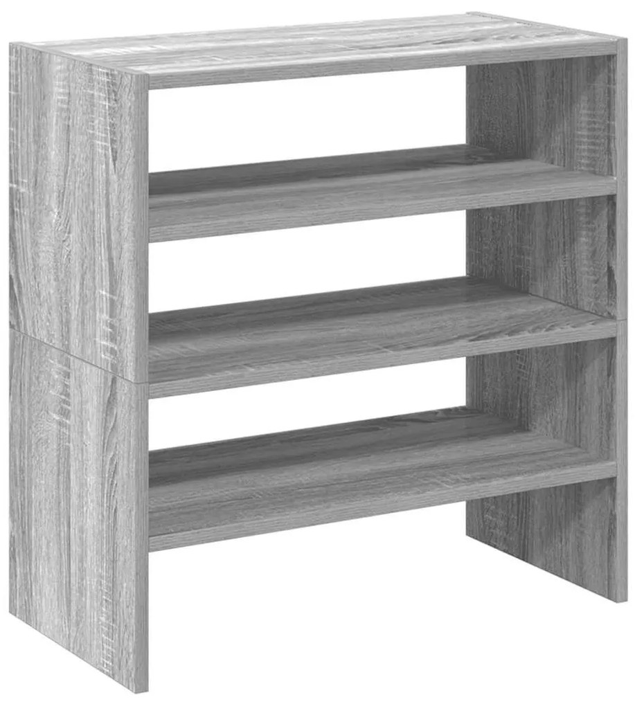 2 db szürke sonoma cipőtartó állvány halmozható 60x30x30,5 cm