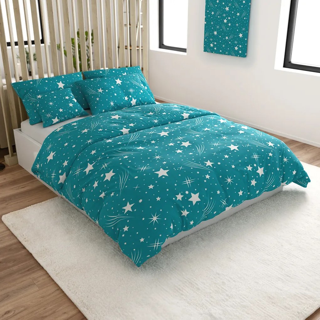 Mikroszálas ágyneműhuzat NIGHT SKY türkiz Ágyneműhuzat mérete: 70 x 90 cm | 140 x 200 cm