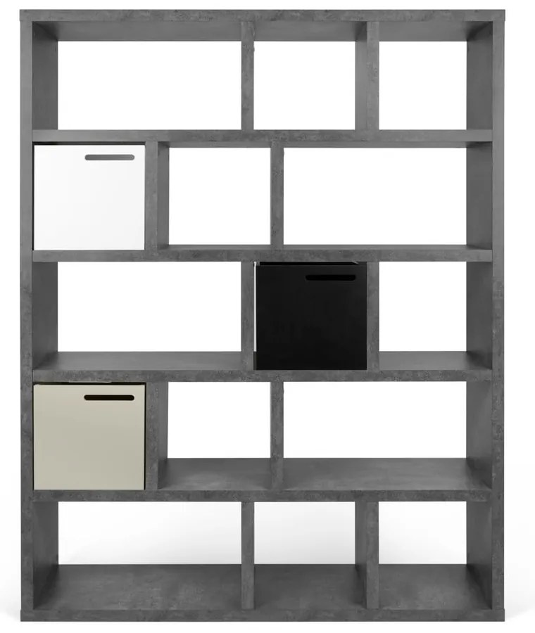 Szürke könyvespolc beton dekorral 150x198 cm Berlin – TemaHome