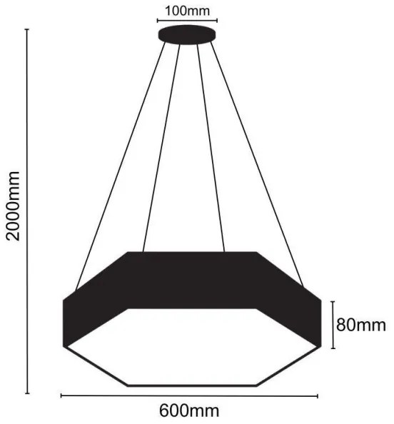LED Csillár zsinóron LED/40W/230V 4000K átm. 60 cm