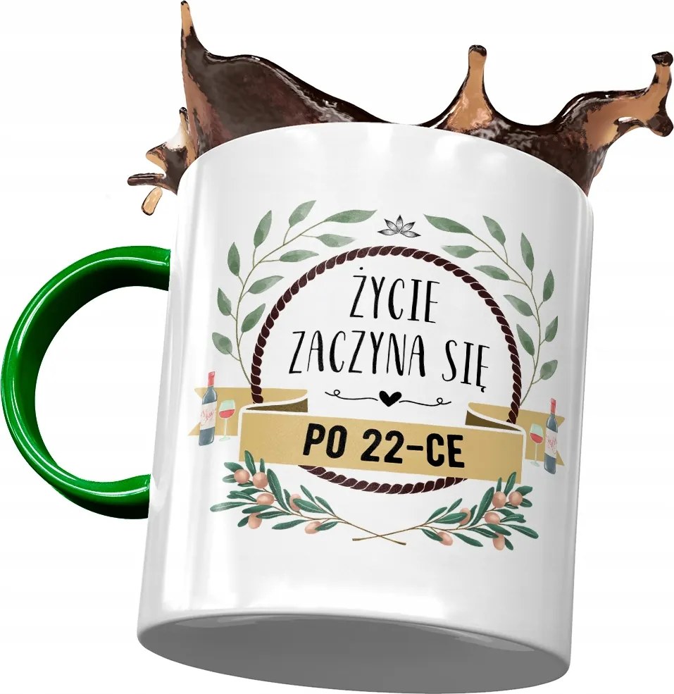 Zöld Bögre Születésnapra 22 22. 22. Ajándék Nyomtatott Fotóval