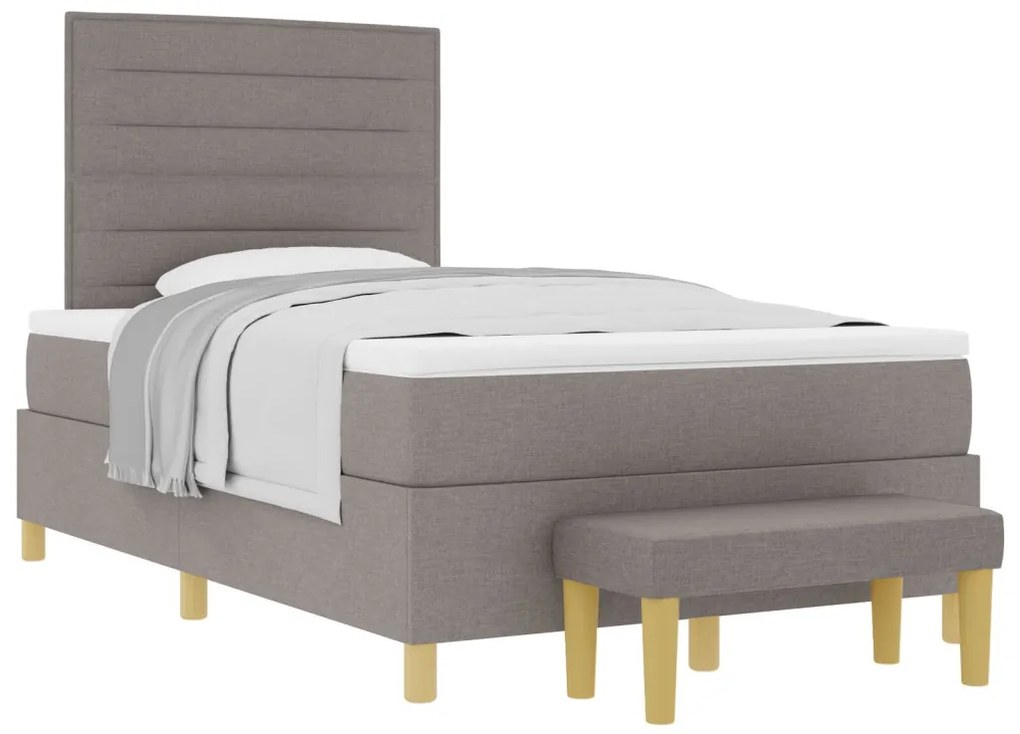 Box Spring Ágy Matraccal és Pad Taupe 120x190 cm Szövet