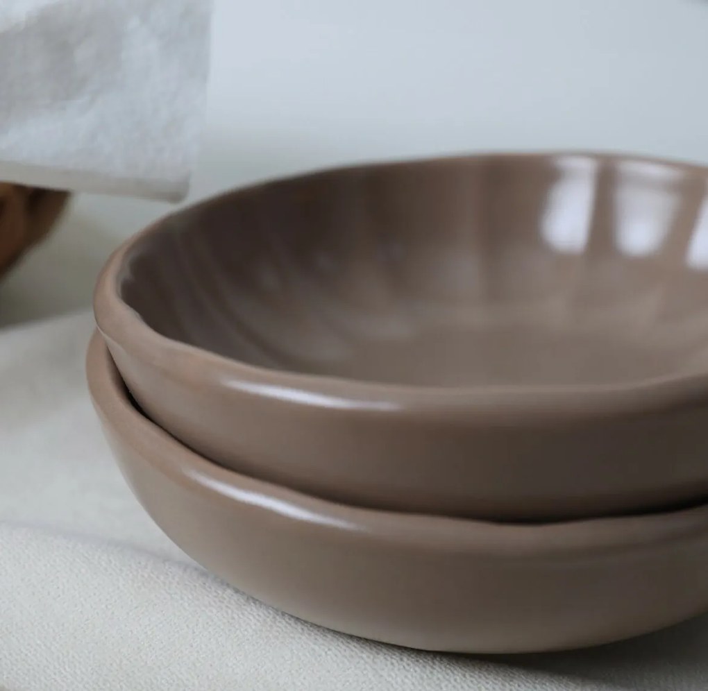 Laguna kerámia tálkészlet, 6 db 12 cm barna